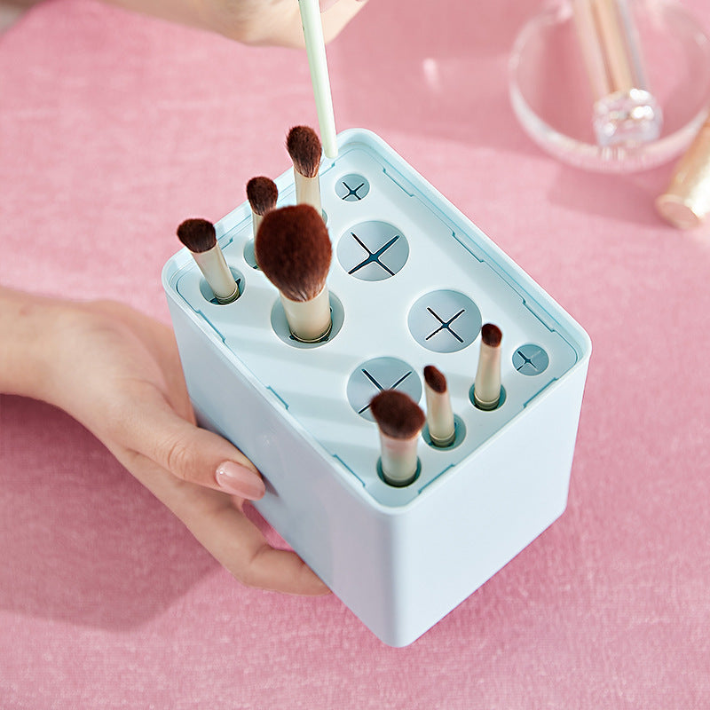 Cosmetic brush storage bucket