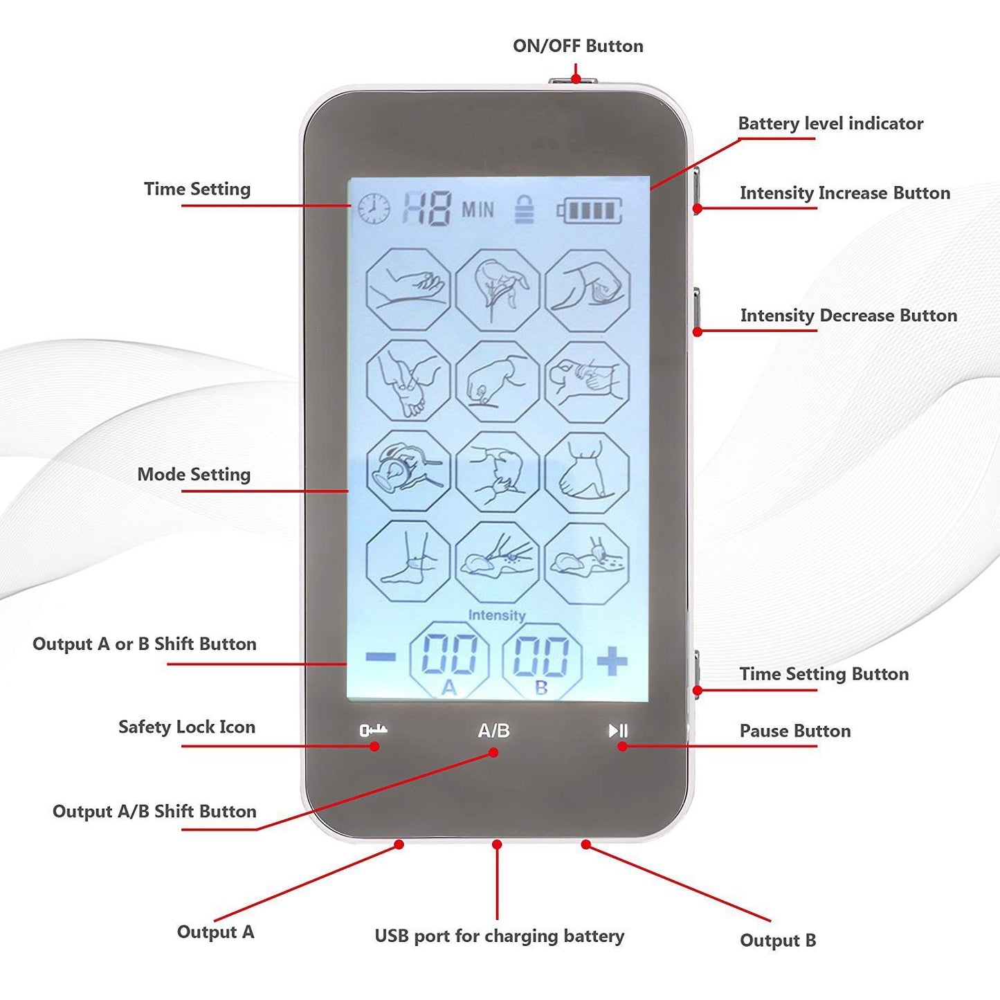 12 Modes Digital Massager