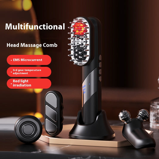 Four-in-one Beauty Comb Red Light EMS Massage Comb